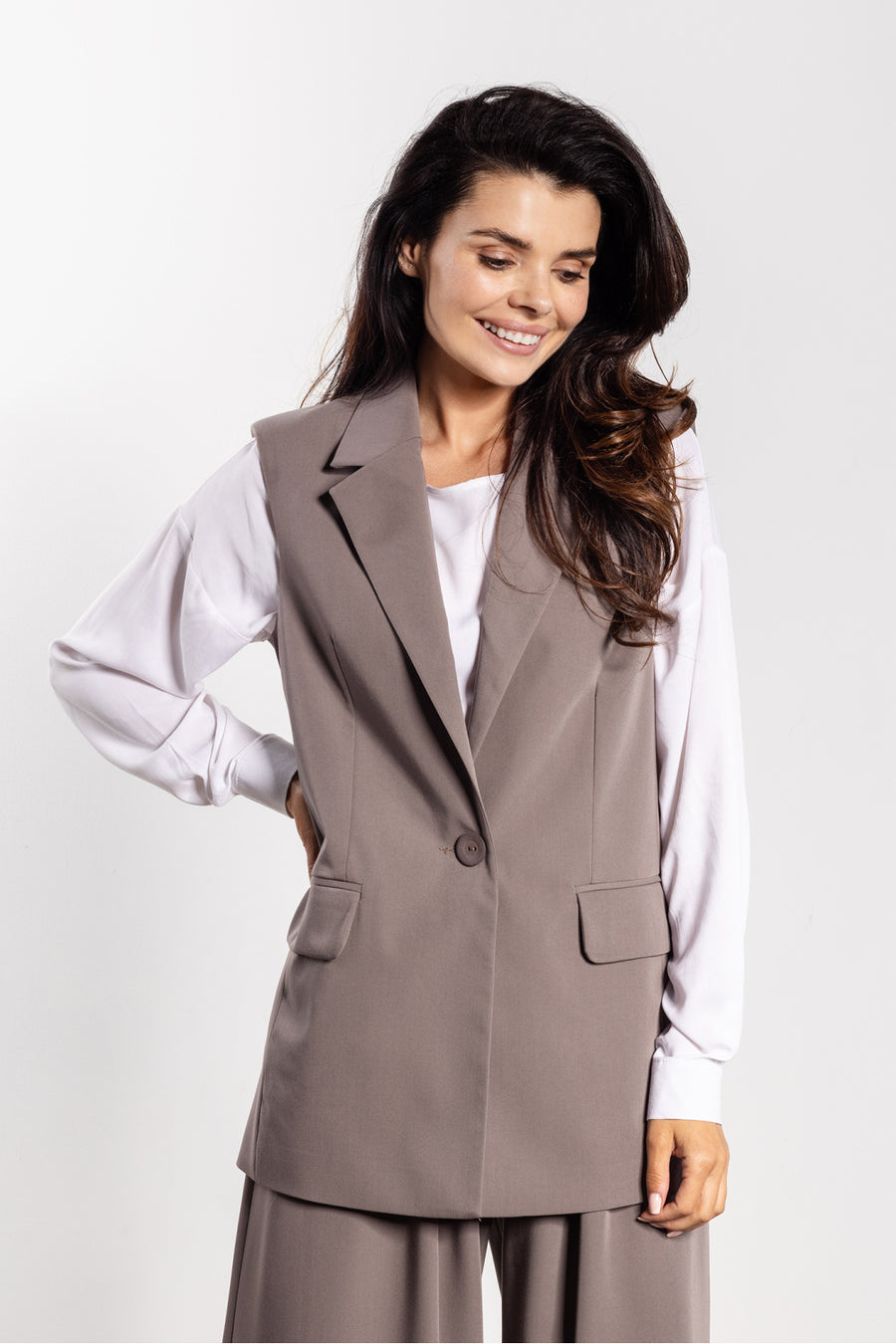 Awama Taupe Gilet