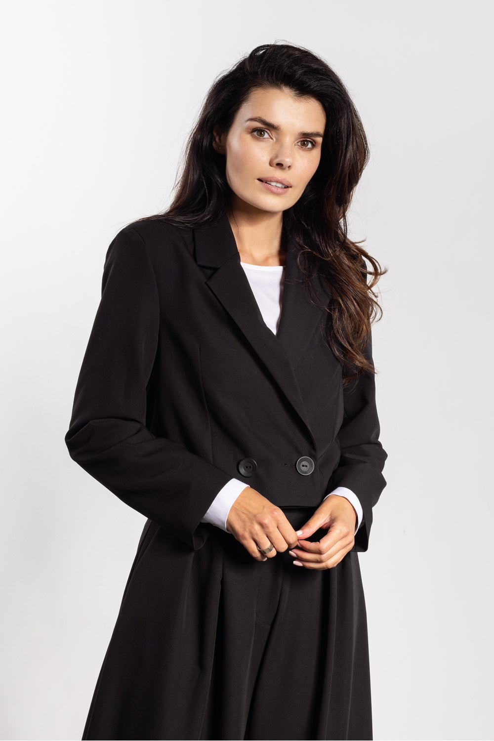 Awama Black Wide Leg Jacket
