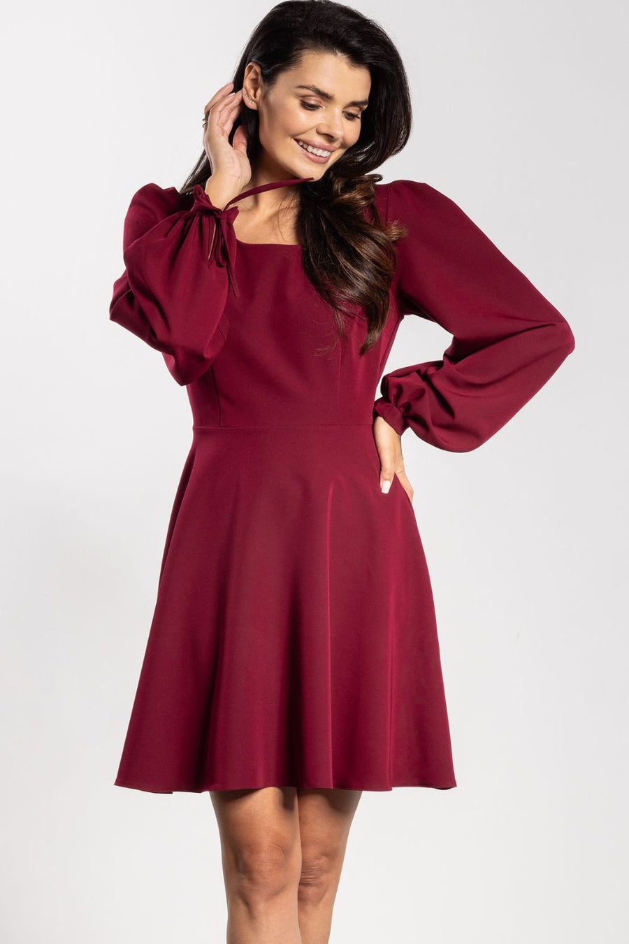 Awama Claret Mini Flared Dress