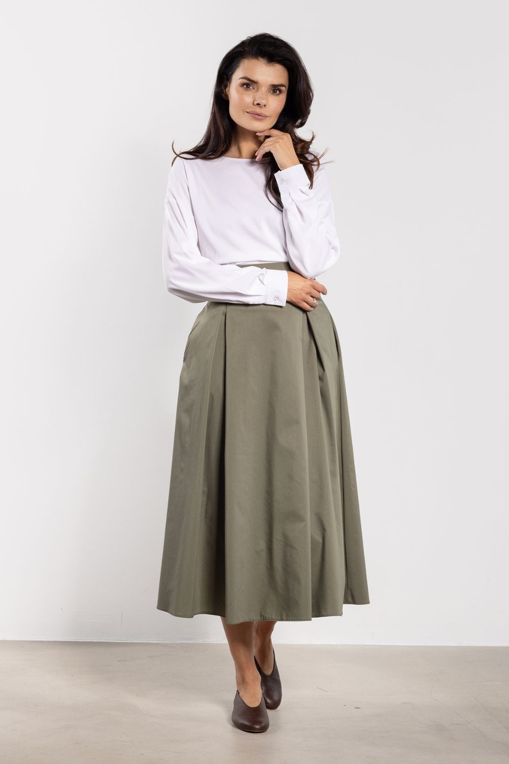 Awama Sage Flared High Waisted Skirt - view 2