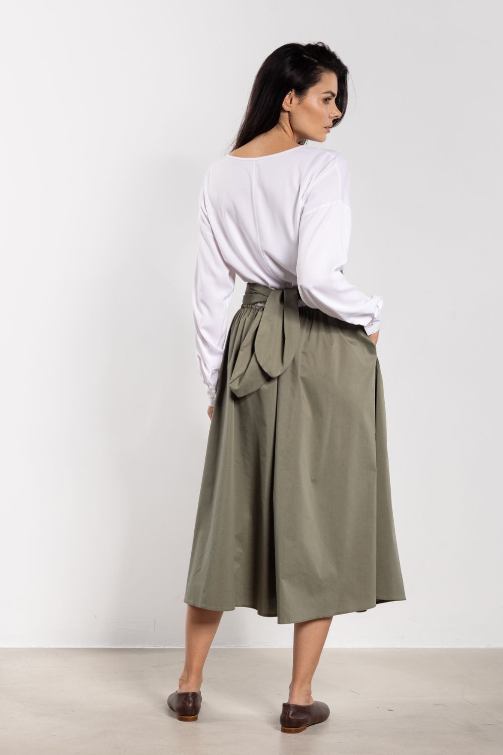 Awama Sage Flared High Waisted Skirt - view 3