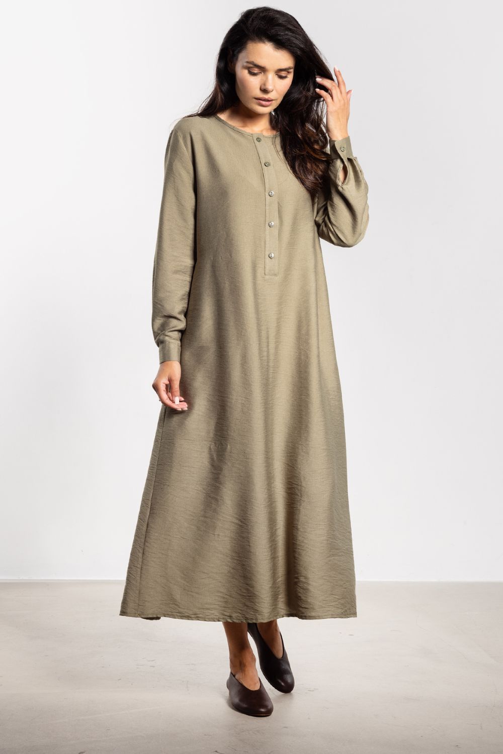 Awama Sage Maxi Long Sleeve Dress