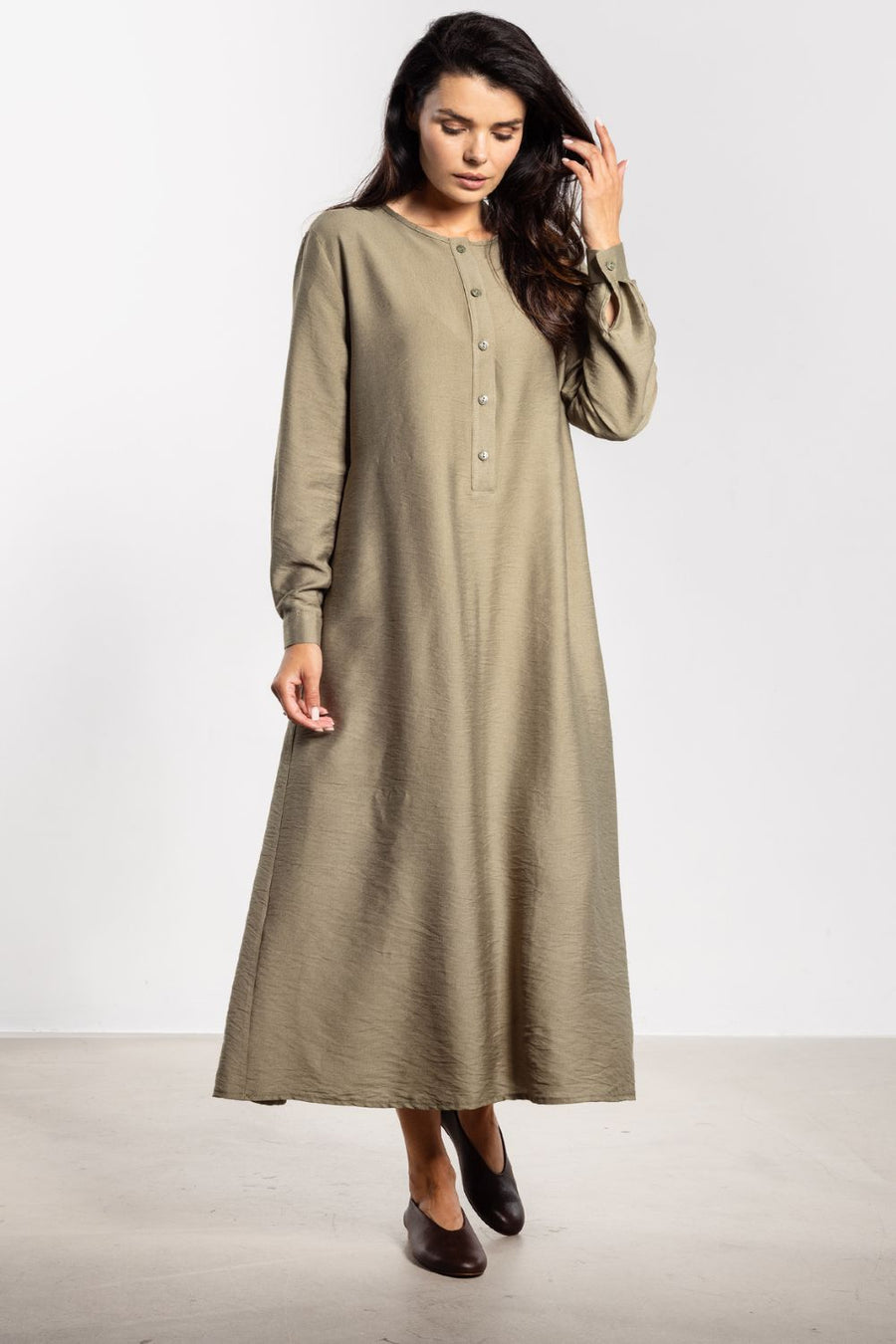 Awama Sage Maxi Long Sleeve Dress