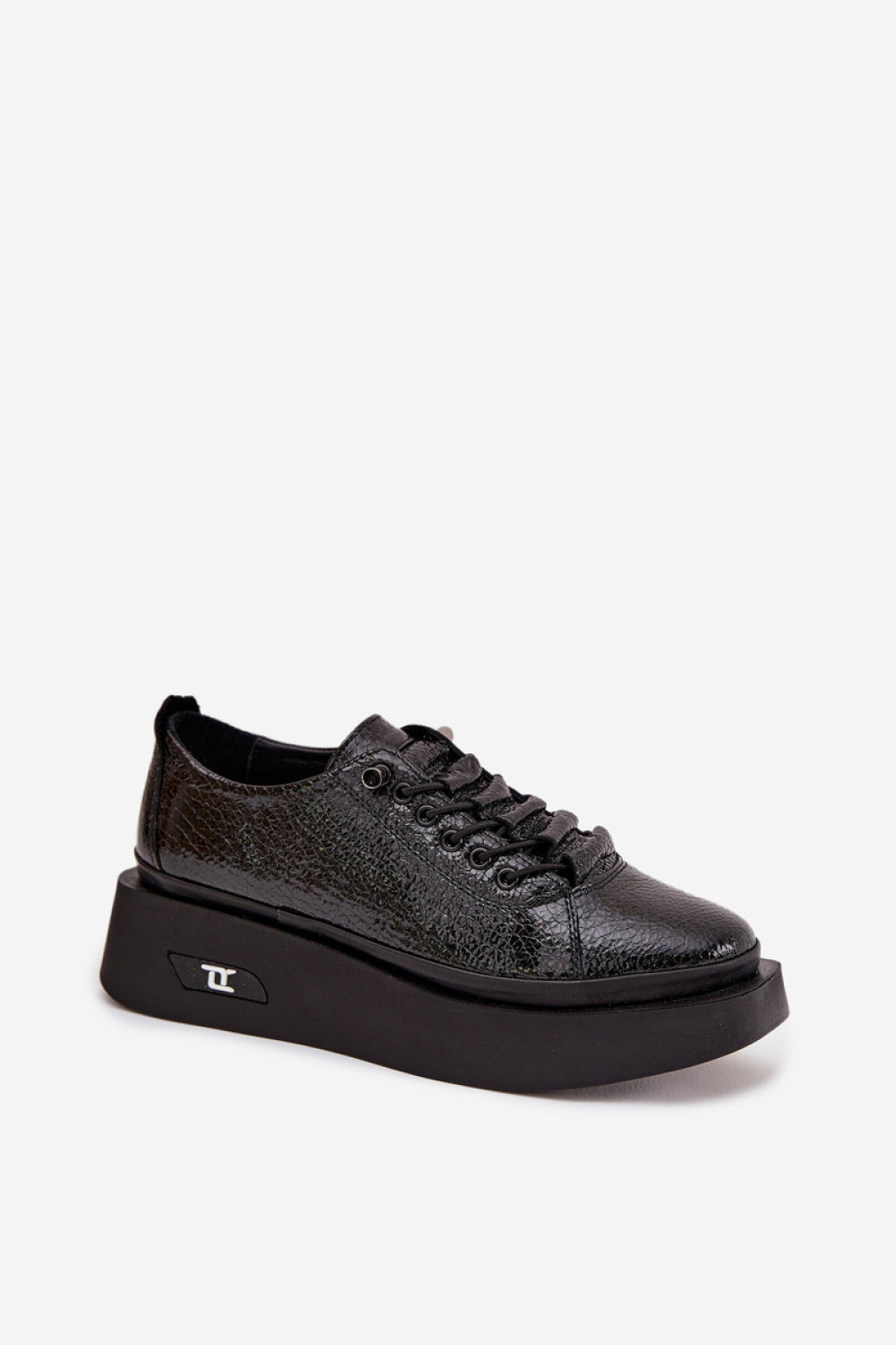 Step In Style Artiker Black Lace Up Platform Shoes - view 2