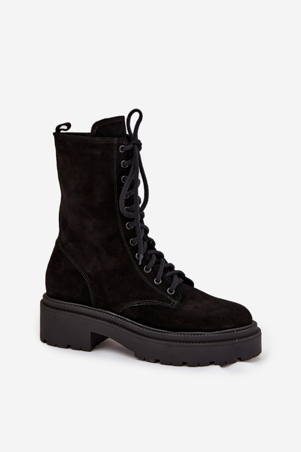 Step In Style Zazoo Black Suede Platform Ankle Boots - view 2