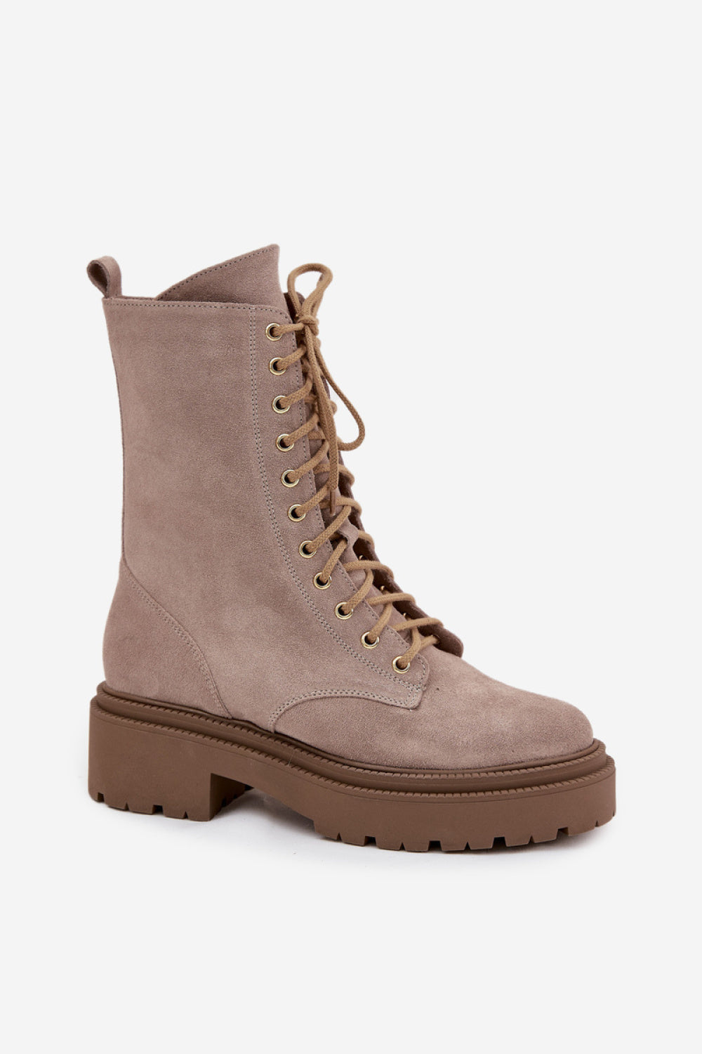 Step In Style Zazoo Beige Suede Platform Ankle Boots - view 2