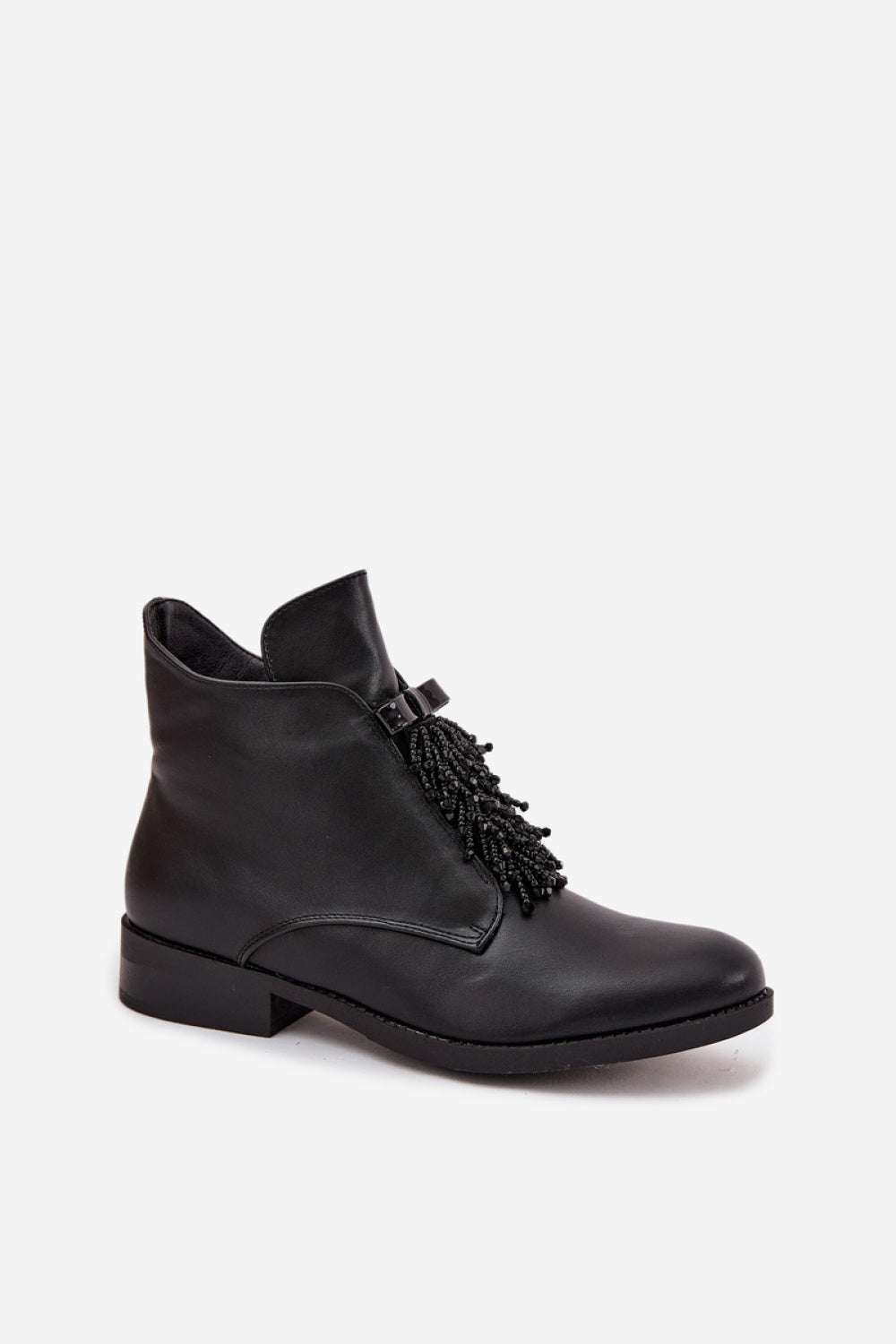 Step In Style Black Faux Leather Flat Boots - view 2