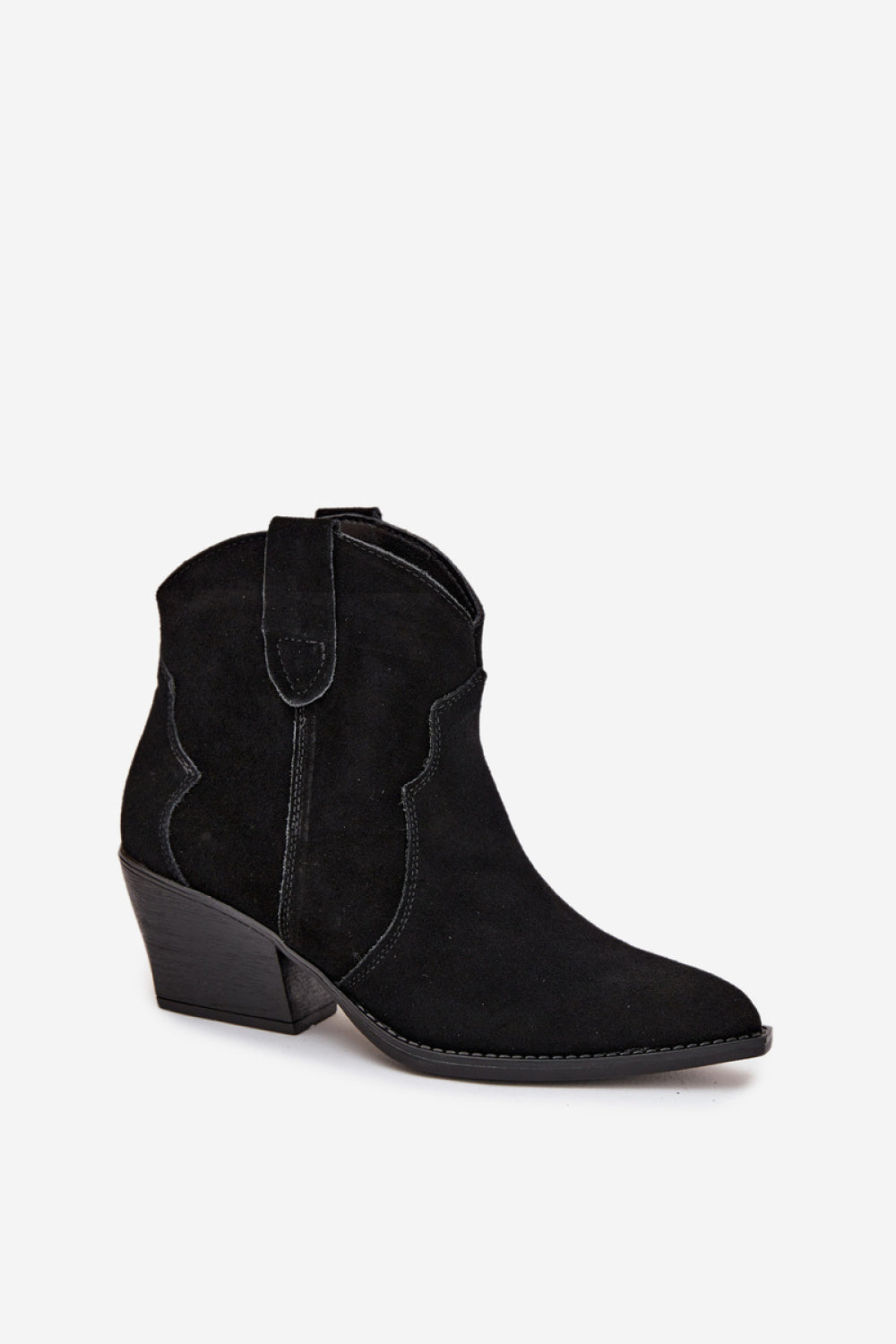 Step In Style Beretta Black Suede Heeled Ankle Boots - view 2