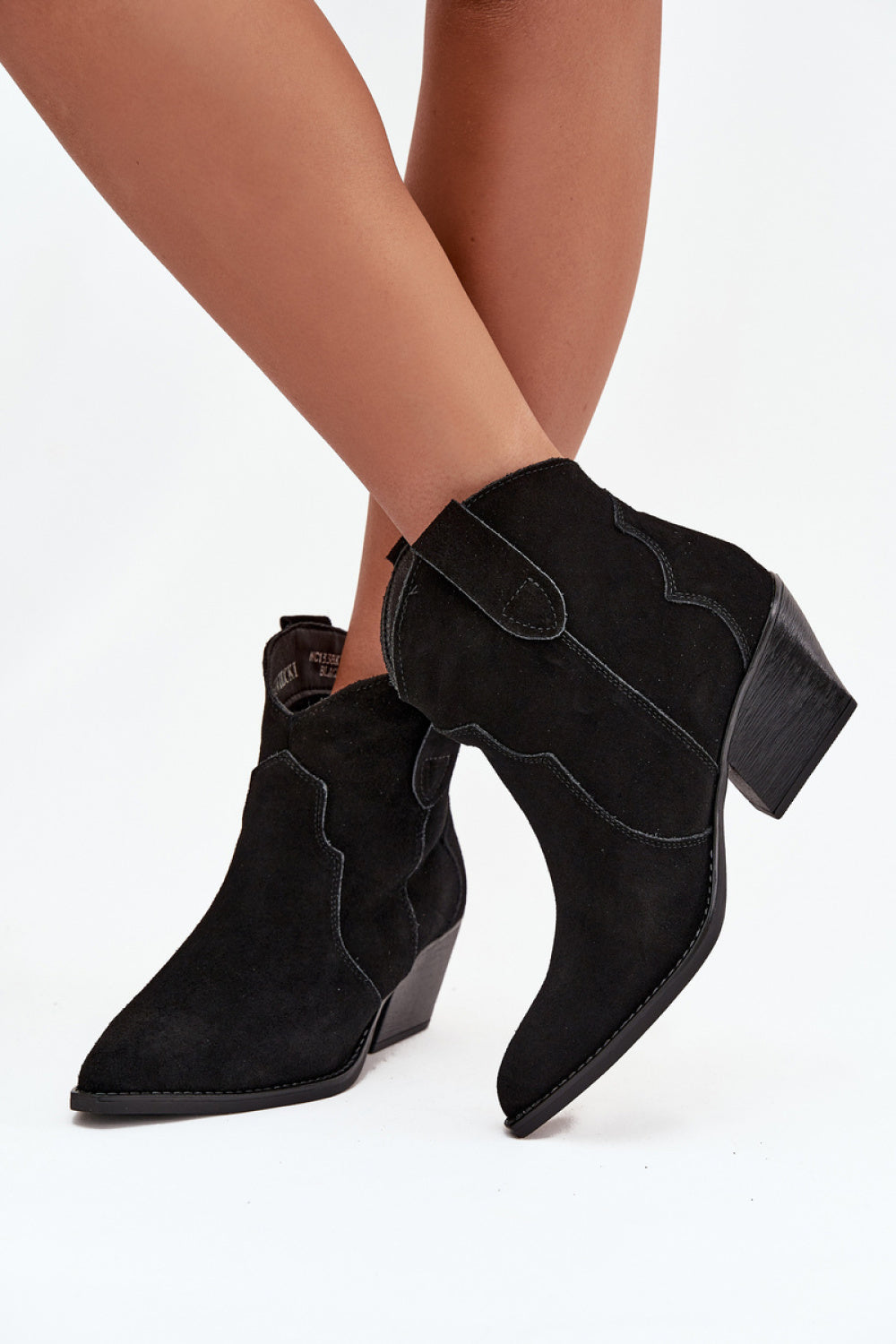 Step In Style Beretta Black Suede Heeled Ankle Boots - view 3