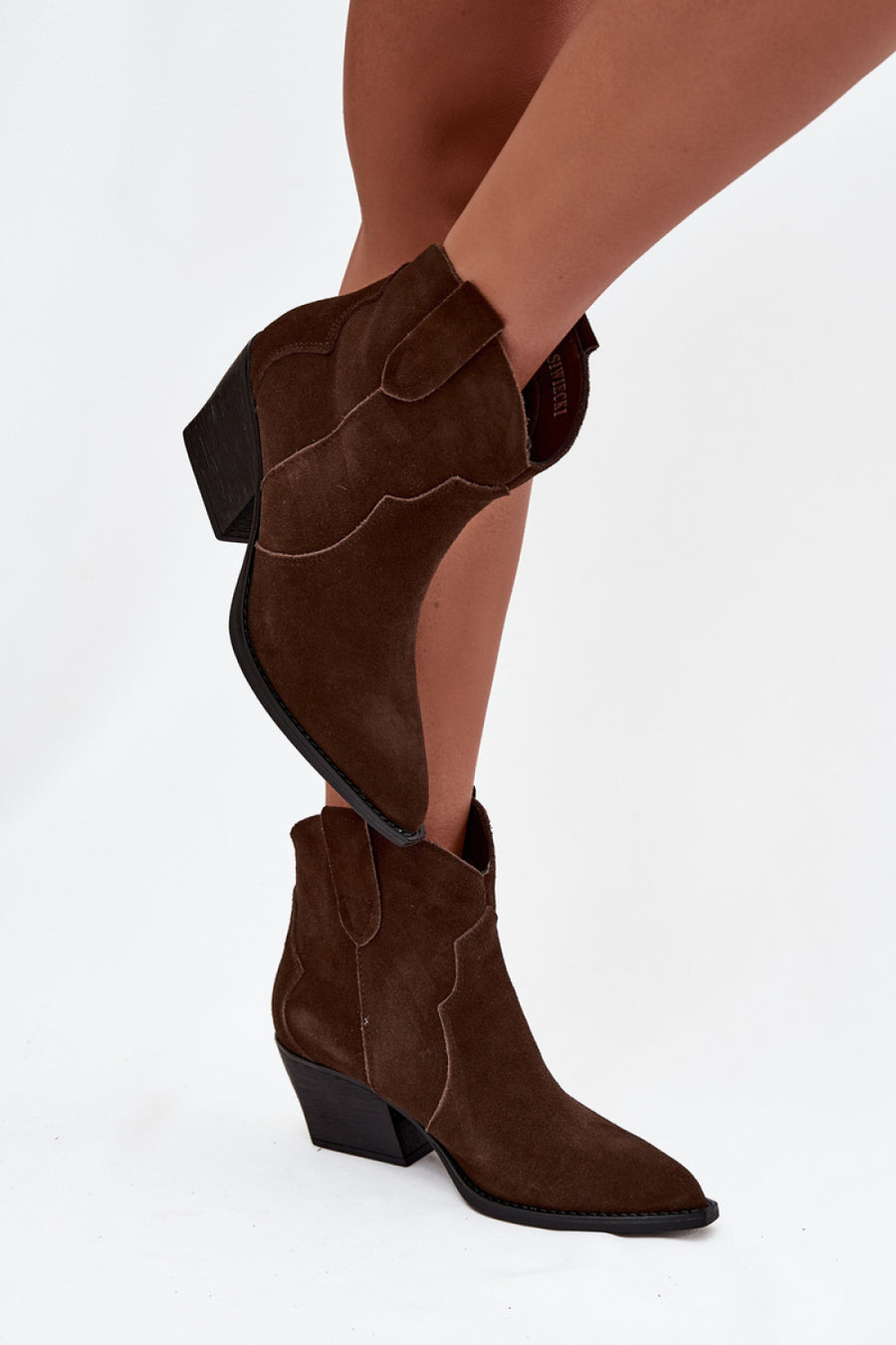 Step In Style Beretta Chocolate Suede Heeled Ankle Boots