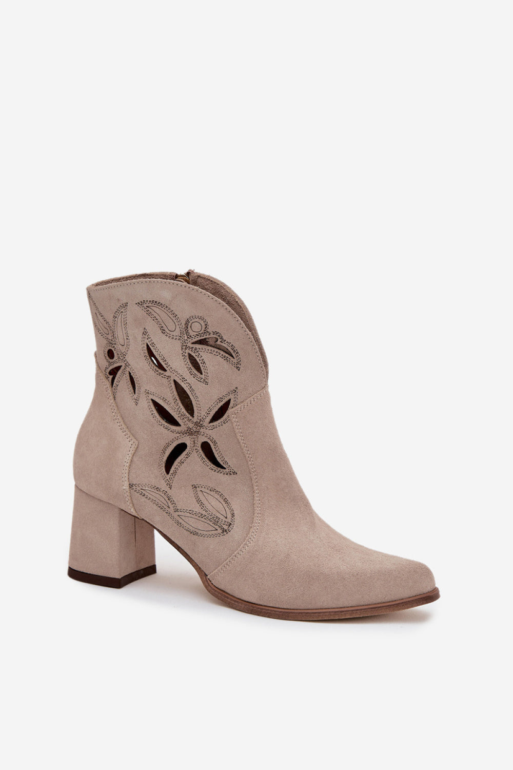 Step In Style Zazoo Cappuccino Suede Heeled Ankle Boots - view 2