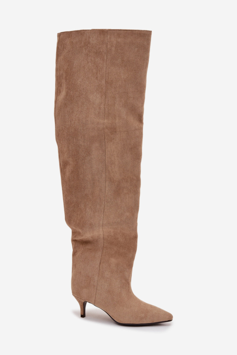 Step In Style Ysolienne Beige Faux Suede Heeled Ankle Boots - view 2