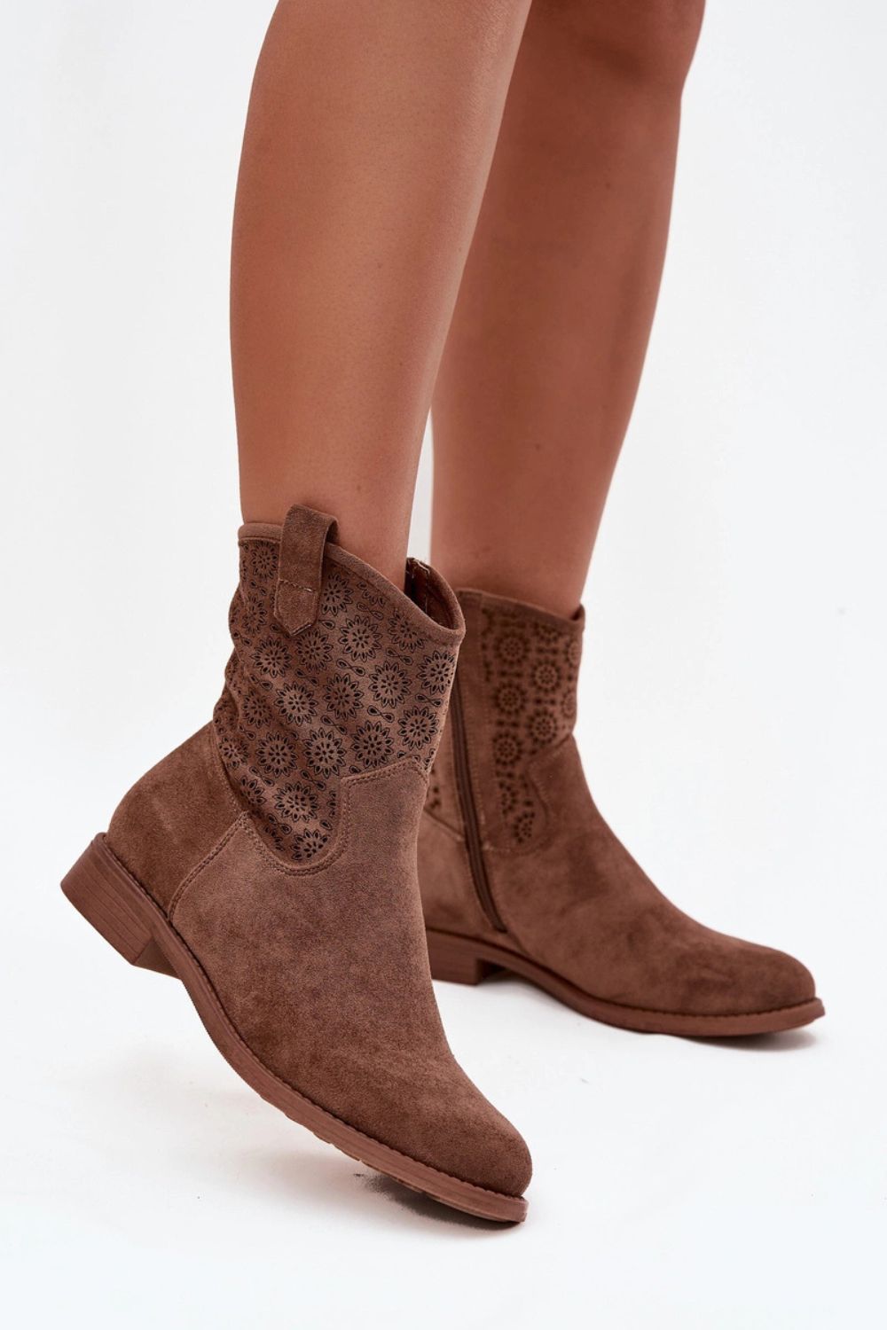 Step In Style Brown Faux Suede Flat Boots - view 3