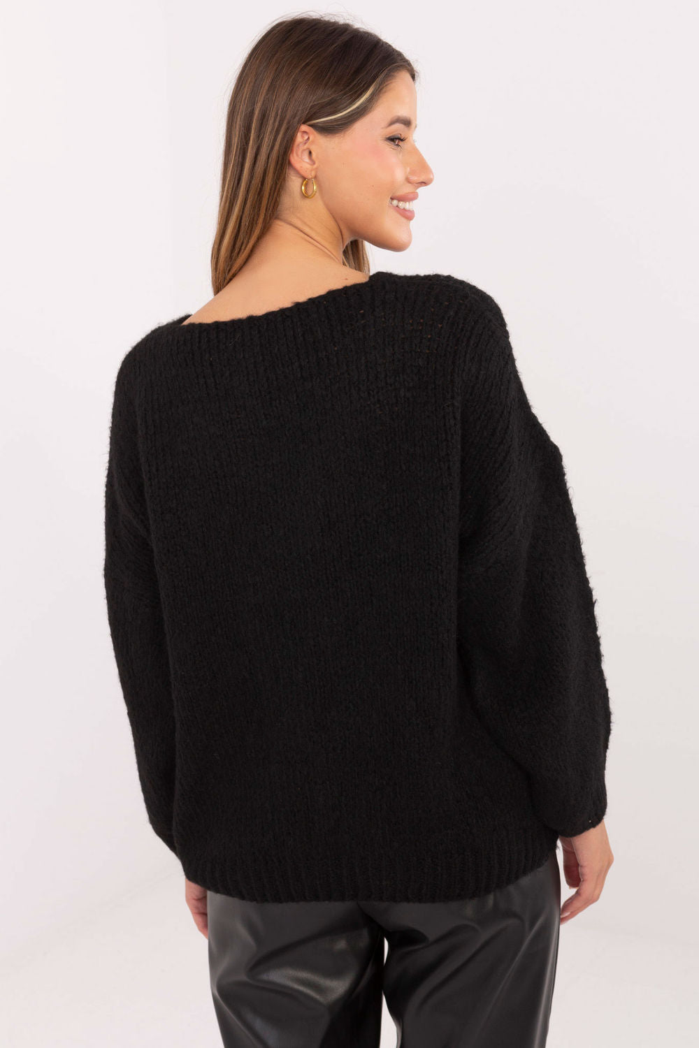 Italy Moda Black Long Sleeve Jumper - view 3