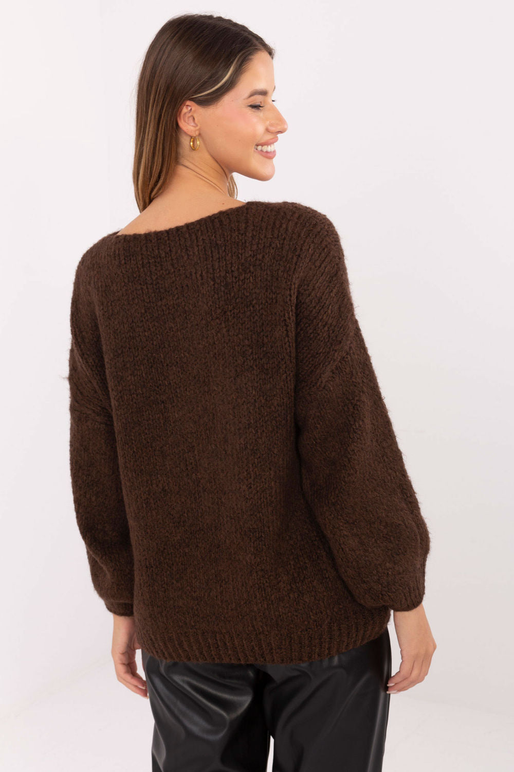 Italy Moda Brown Long Sleeve Jumper - view 3