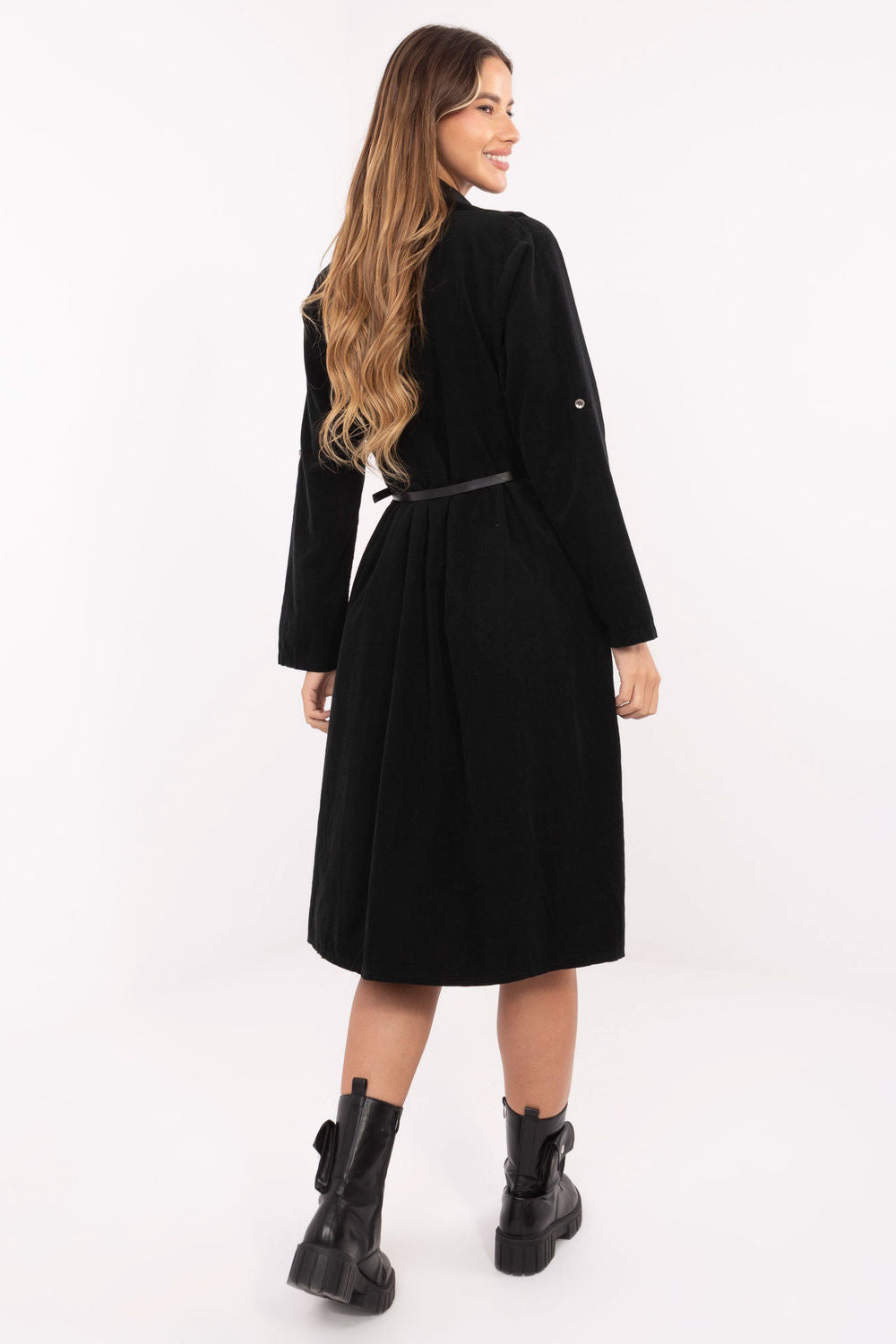 Italy Moda Black Midi Flared Dress - view 3