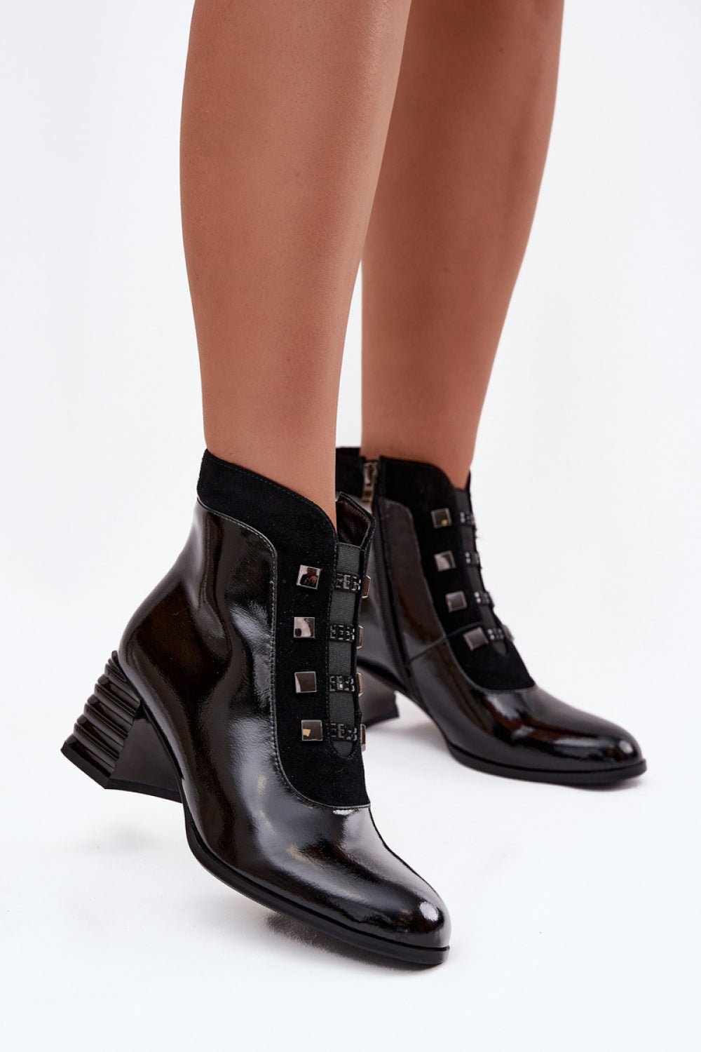 Step In Style Black Block Heel Heeled Ankle Boots