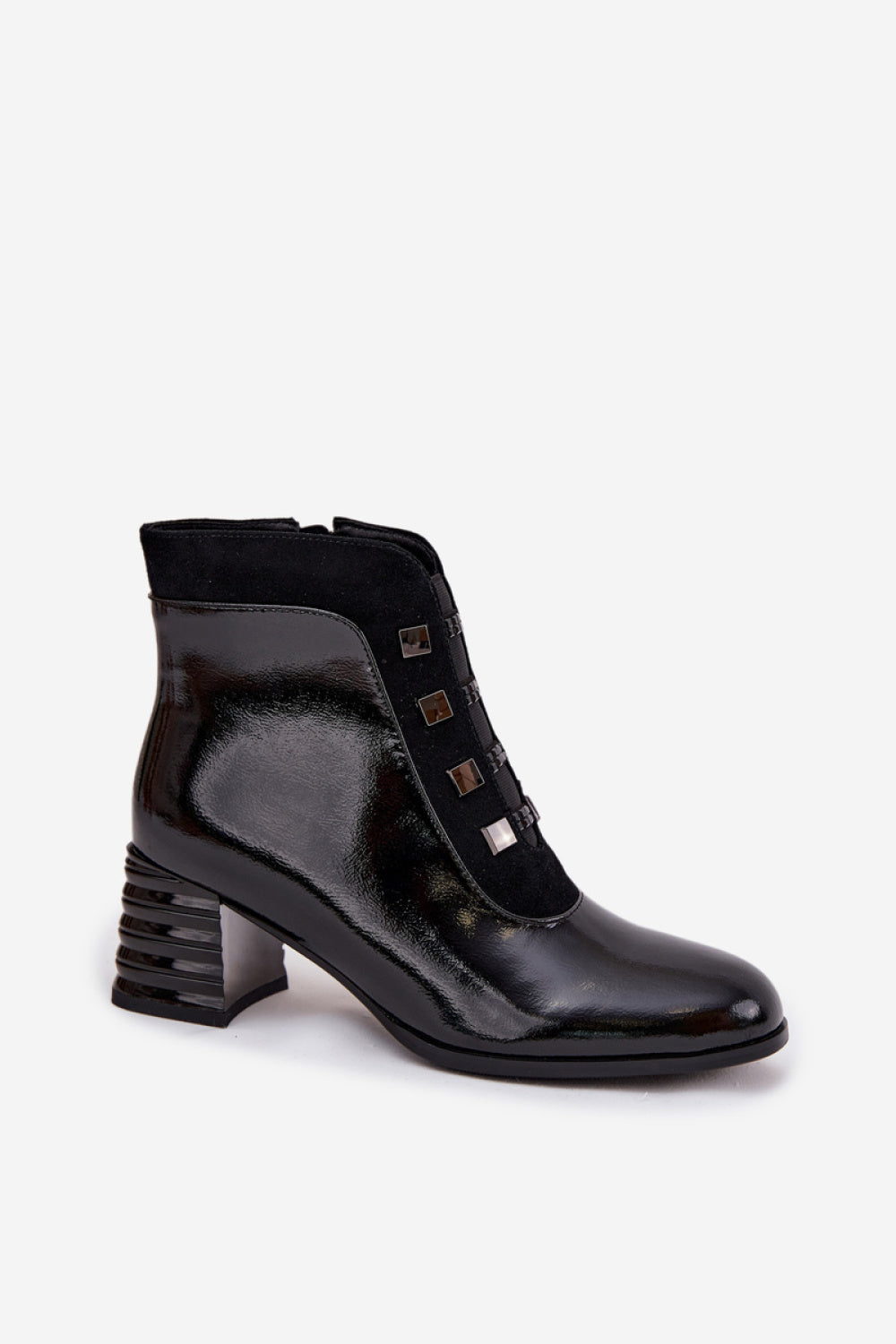 Step In Style Black Block Heel Heeled Ankle Boots - view 2