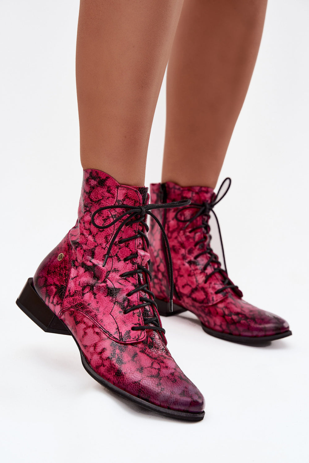 Step In Style Maciejka Pink Leather Flat Boots
