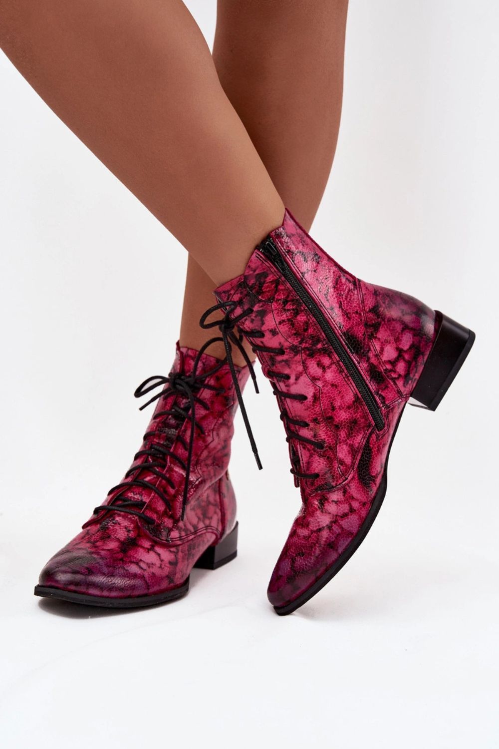 Step In Style Maciejka Pink Leather Flat Boots - view 3