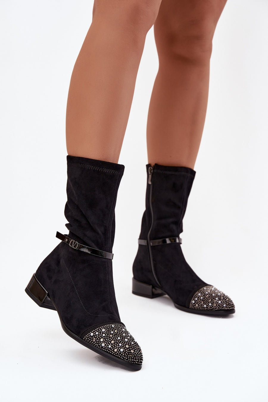 Step In Style Black Faux Suede Boots