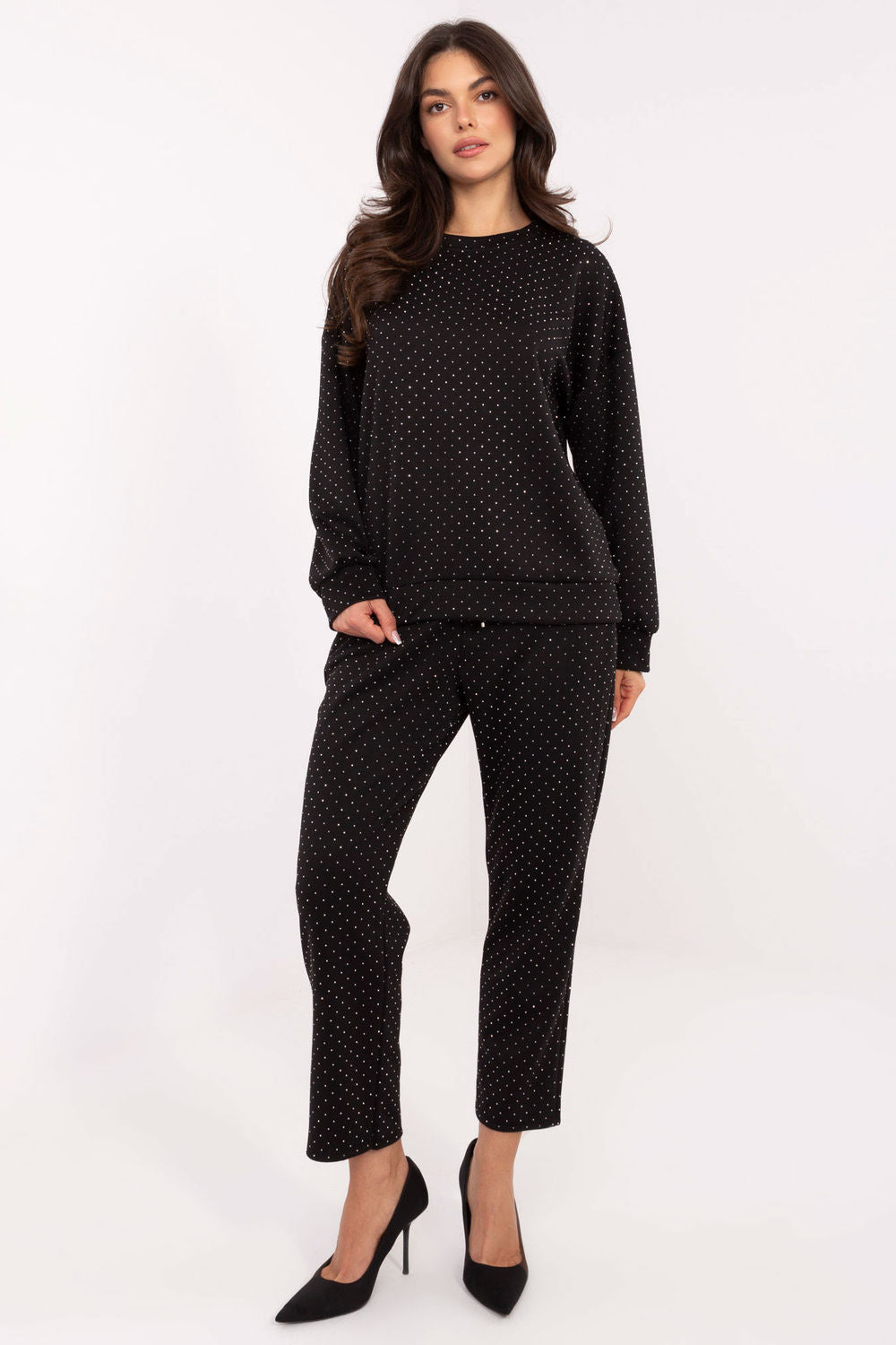 Rue Paris Black Straight High Waisted Co-Ord Set