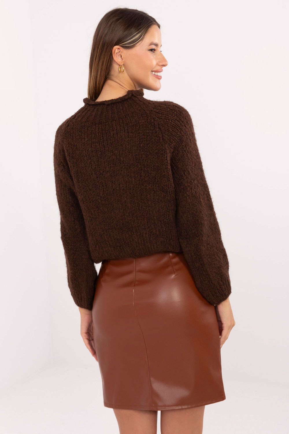 Rue Paris Light Brown Lace Bodycon Mini Skirt - view 3