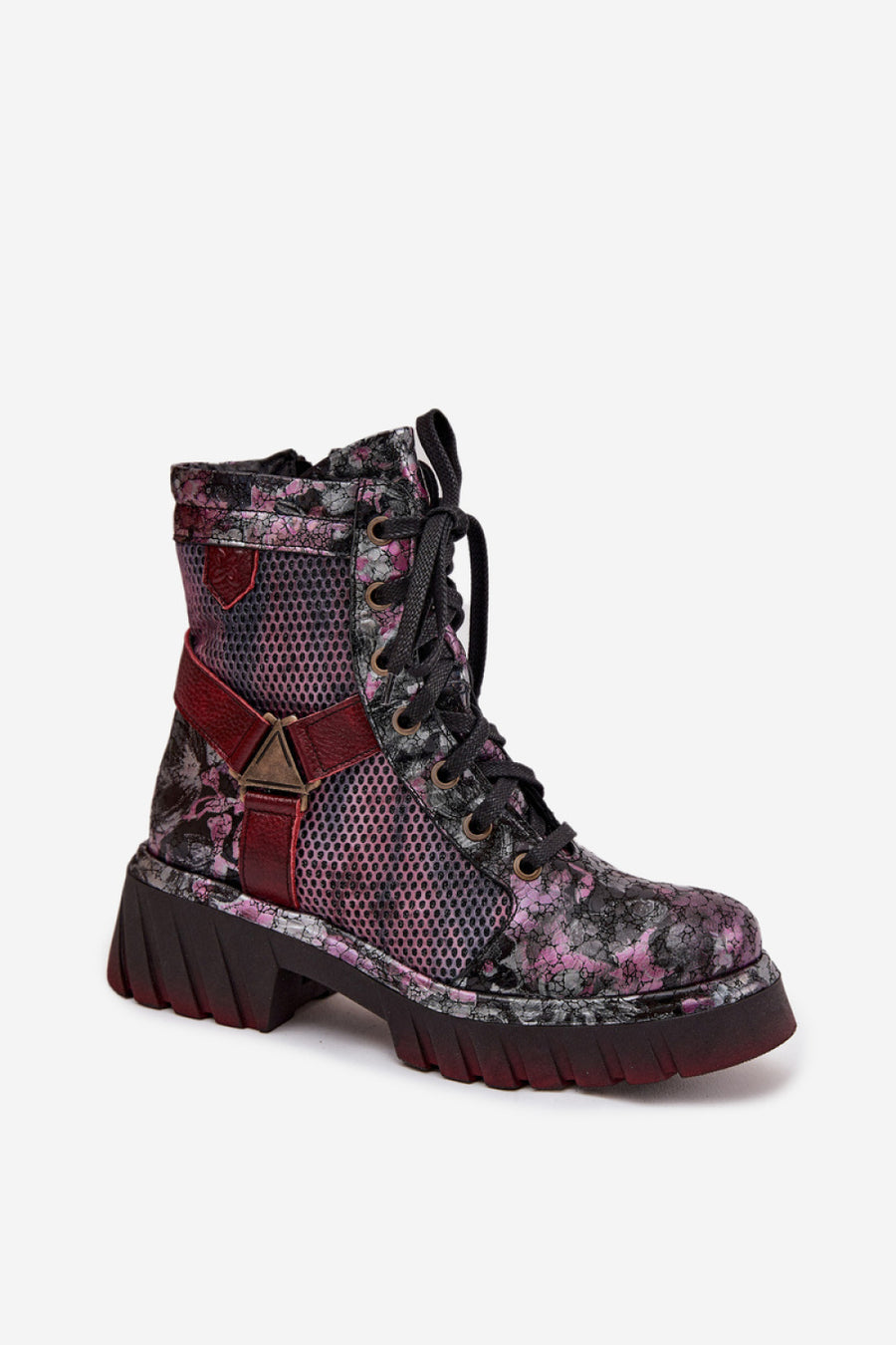 Step In Style Maciejka Burgundy Leather Platform Ankle Boots