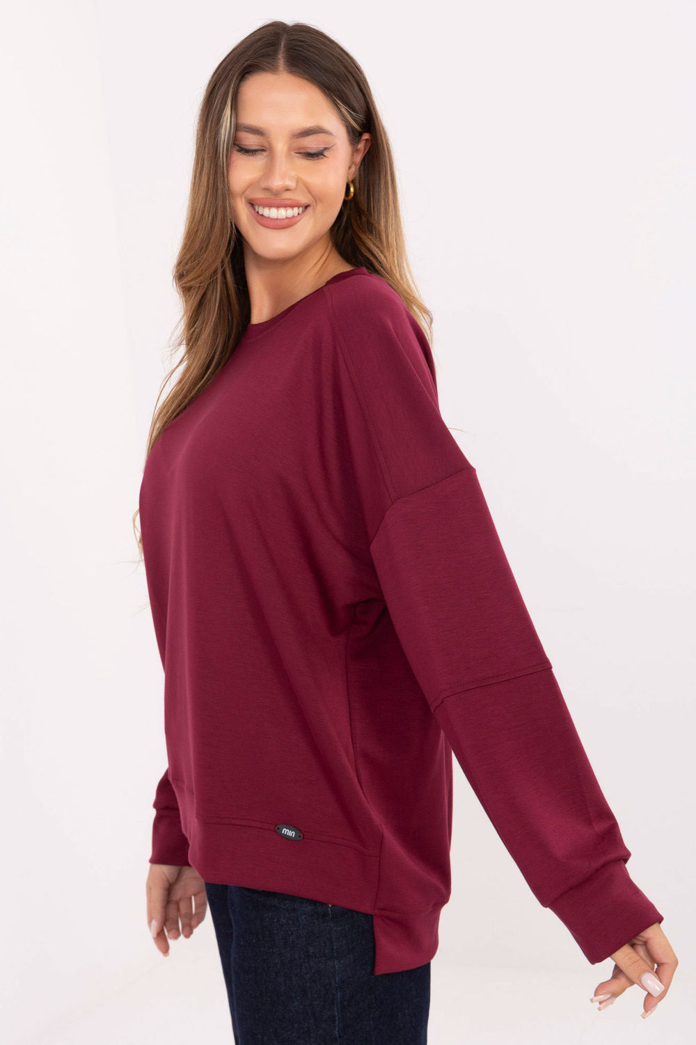 Relevance Burgundy Long Sleeve Sweatshirt - view 2