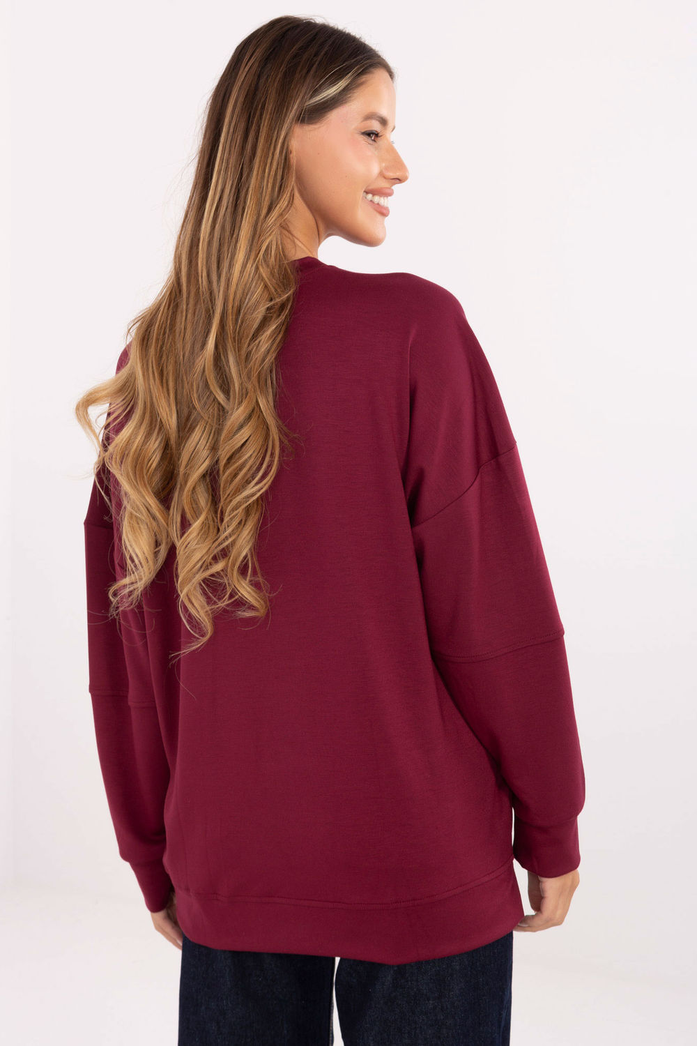 Relevance Burgundy Long Sleeve Sweatshirt - view 3