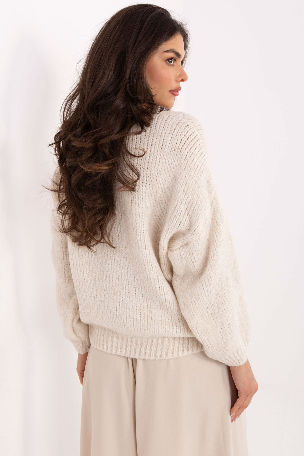 Italy Moda Light Beige Long Sleeve Jumper - view 3