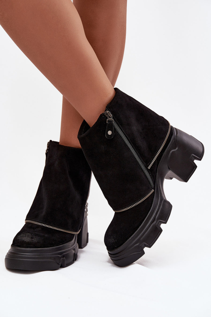 Step In Style Maciejka Black Leather Block Heel Boots