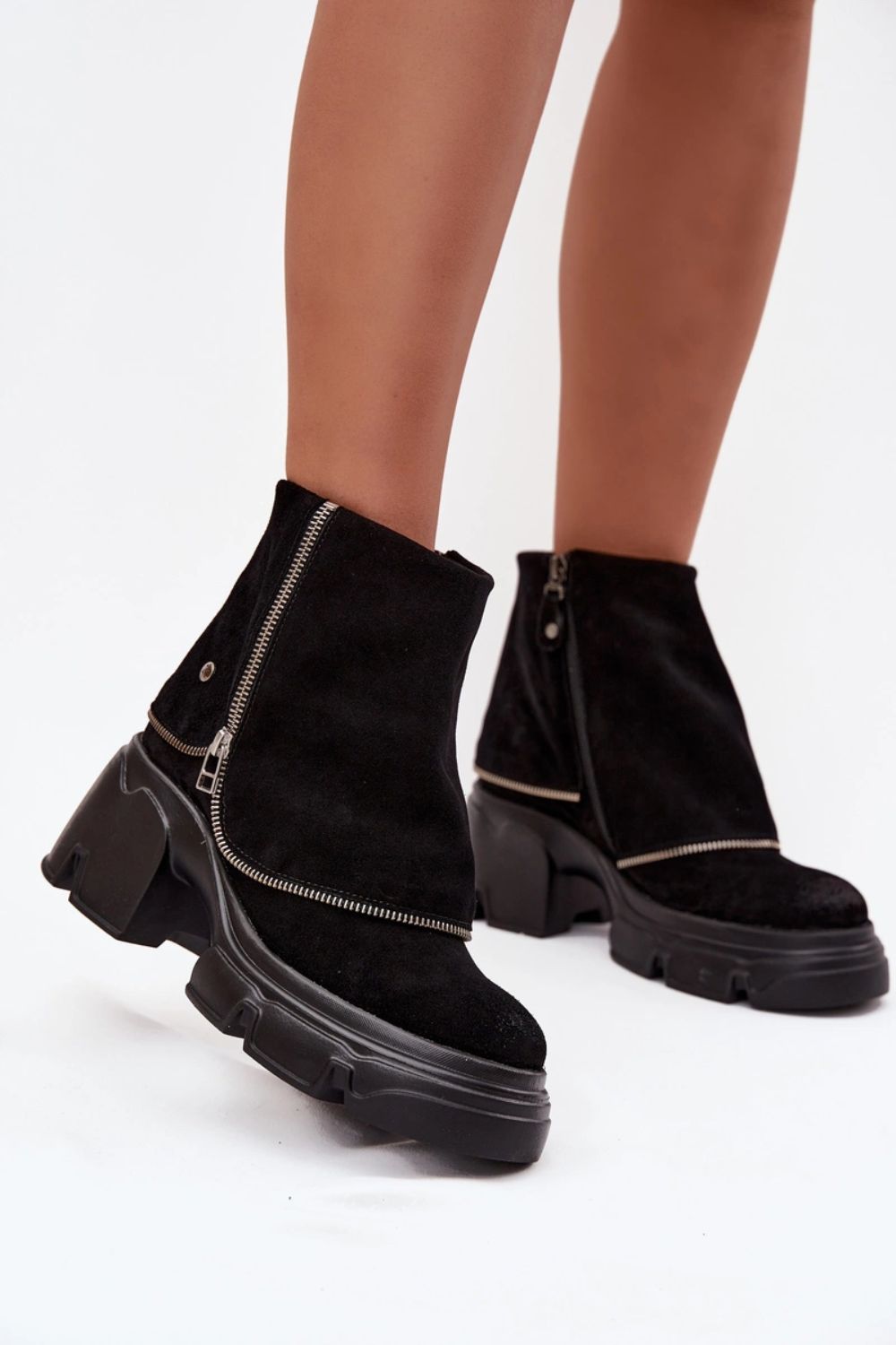 Step In Style Maciejka Black Leather Block Heel Boots - view 3