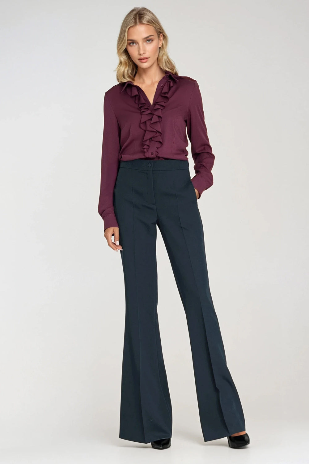 Nife Plum Bodycon Long Sleeve Top - view 4