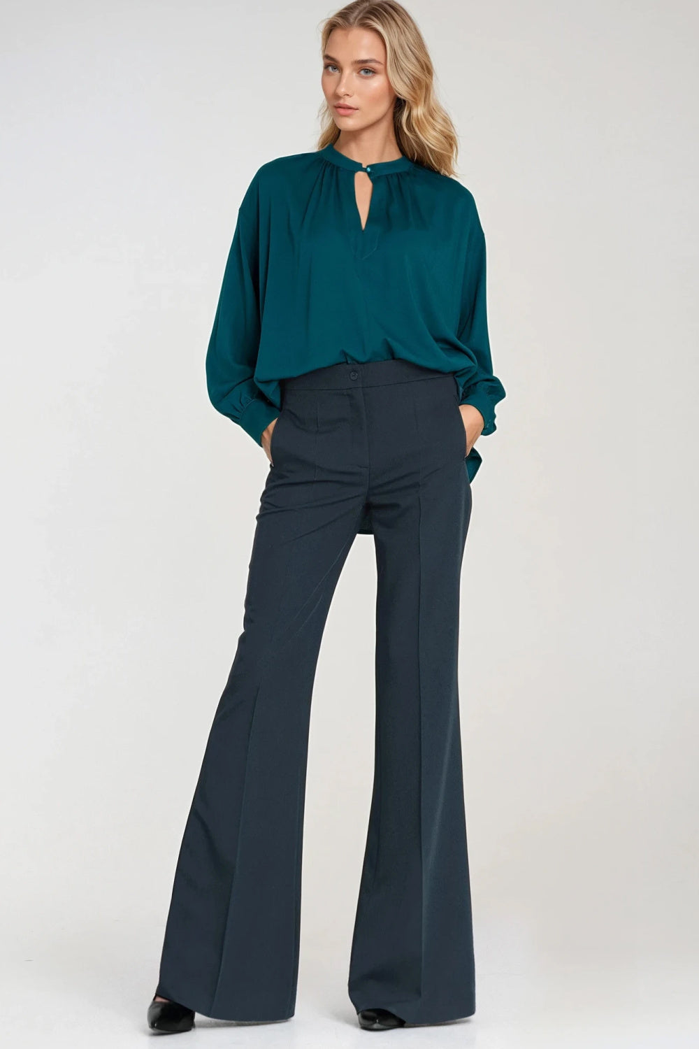 Nife Emerald Oversized Long Sleeve Blouse - view 2