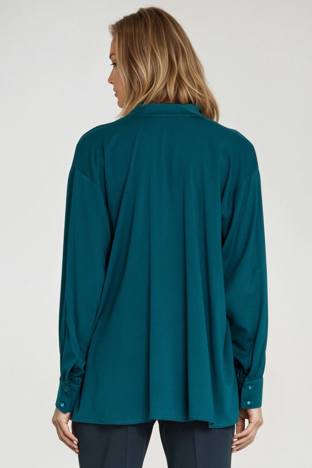 Nife Emerald Oversized Long Sleeve Blouse - view 3