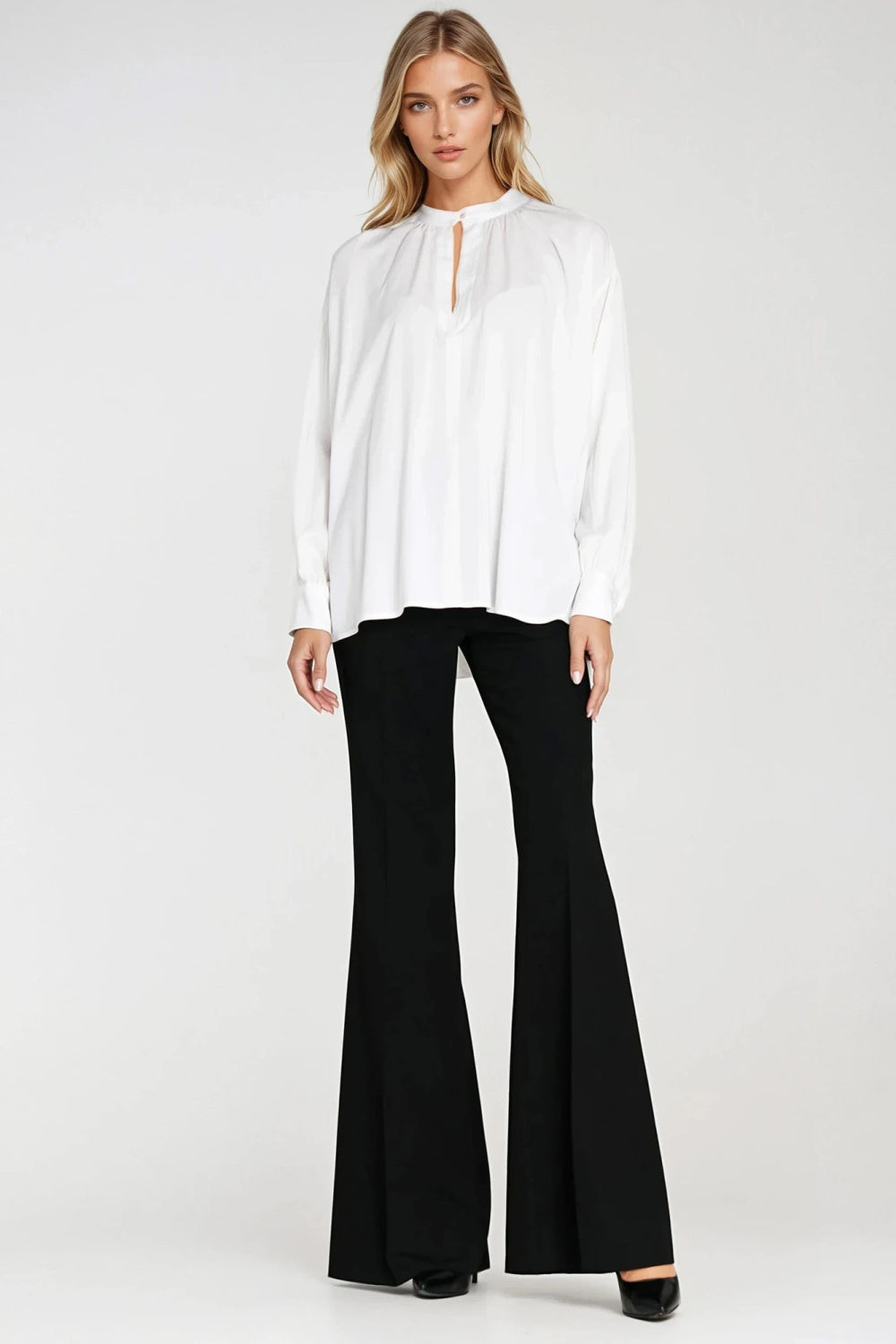 Nife Ecru Oversized Long Sleeve Blouse - view 2