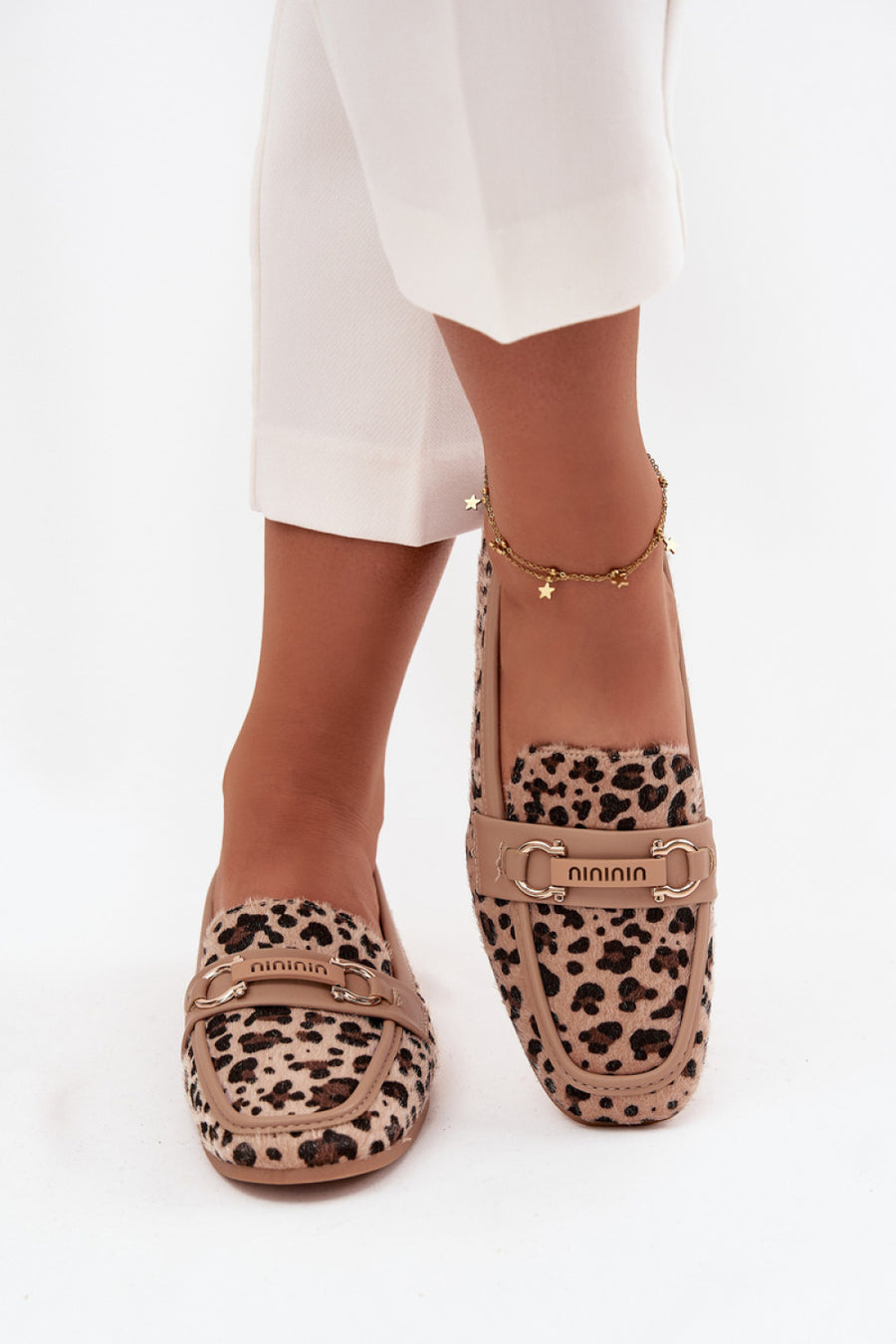 Step In Style Evelora Leopard Print Faux Leather Flat Loafers