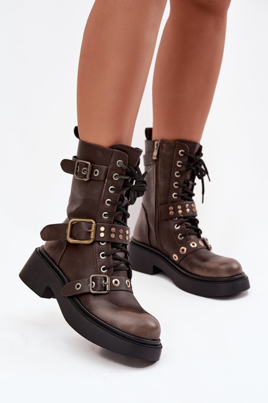 Step In Style Marisse Brown Faux Leather Ankle Boots