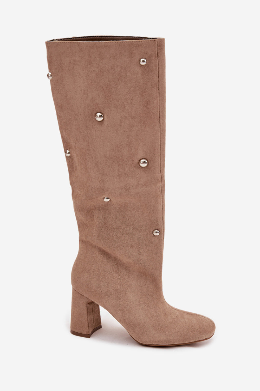 Step In Style Lucinda Beige Faux Suede Block Heel Heeled Ankle Boots - view 2