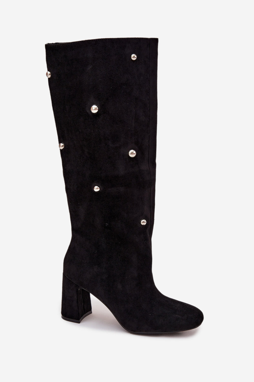 Step In Style Lucinda Black Faux Suede Heeled Ankle Boots - view 2