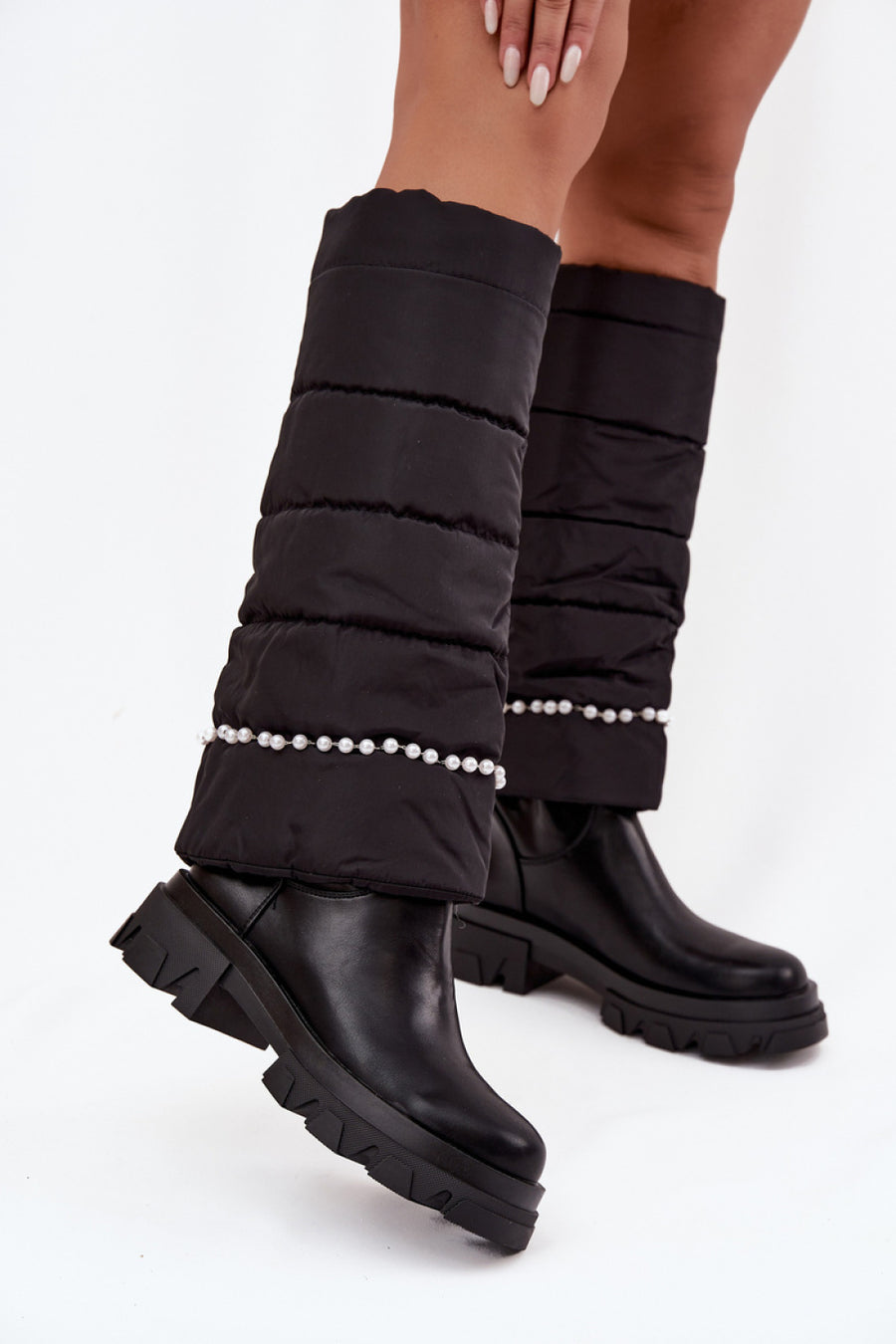 Step In Style Irvette Black Faux Leather Over The Knee Boots