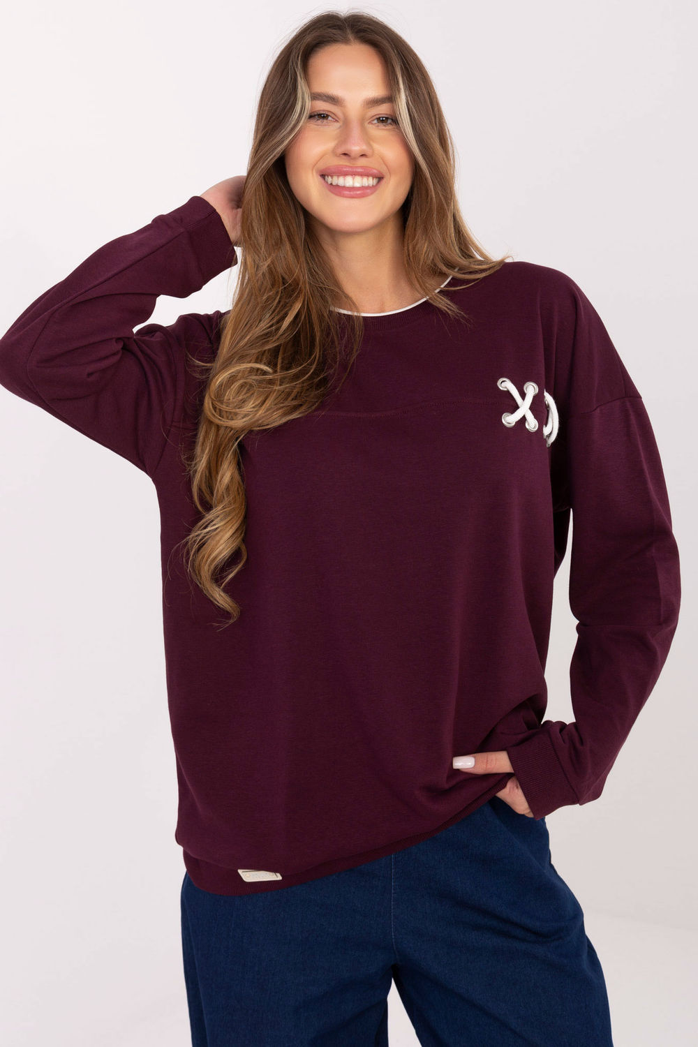 Relevance Burgundy Oversized Long Sleeve Sweatshirt