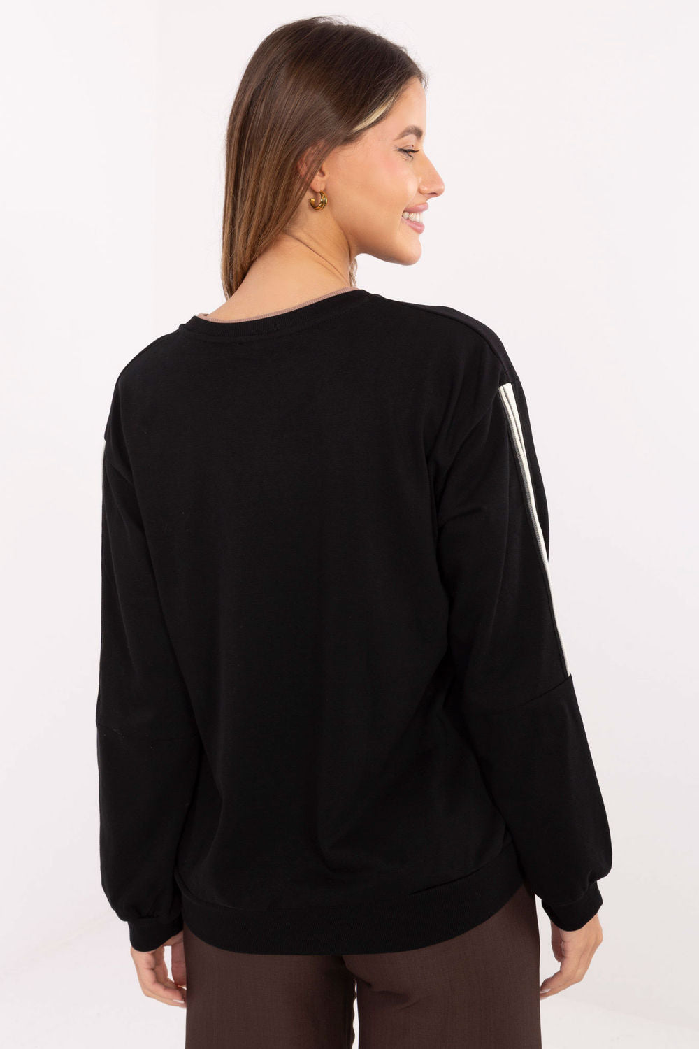 Relevance Black Striped Oversized Sweatshirt - view 3