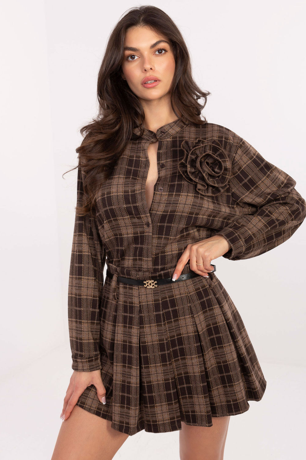 Italy Moda Brown Mini Skirt