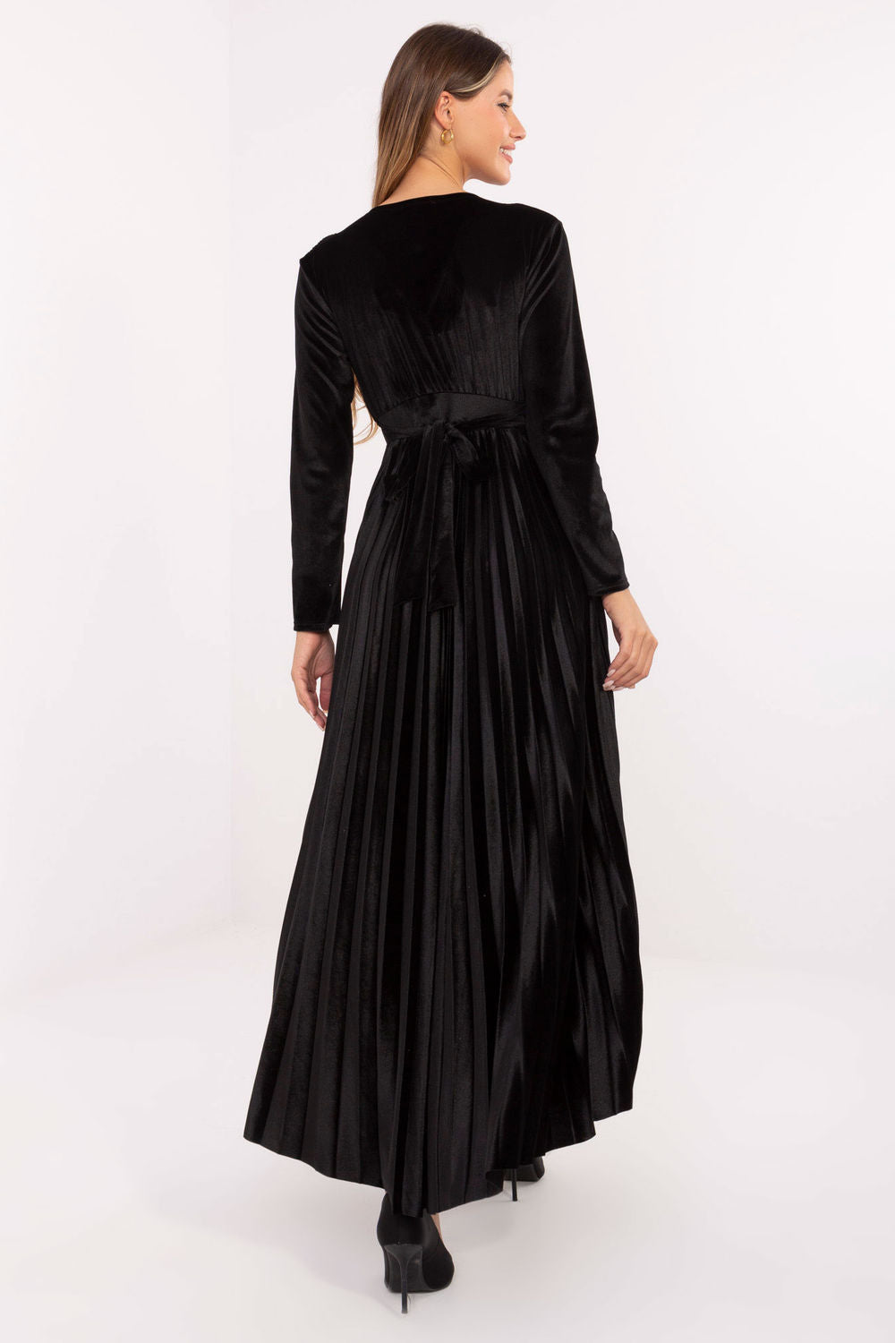 Italy Moda Black Sequin Wrap Maxi Dress - view 3