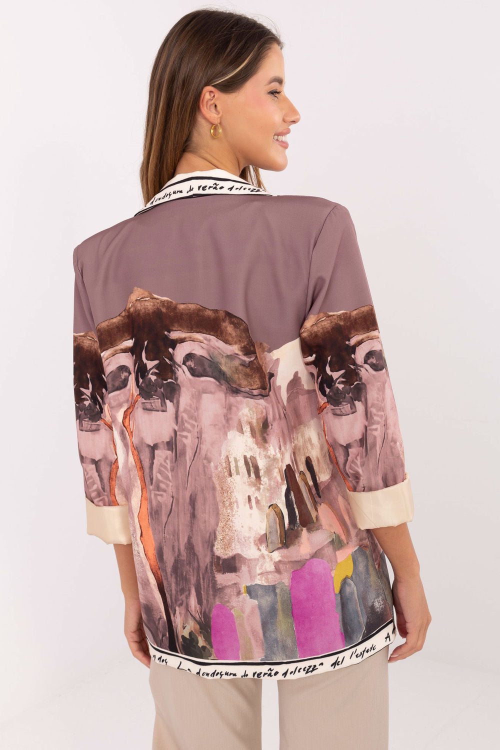 Italy Moda Dark Beige Long Sleeve Jacket - view 3