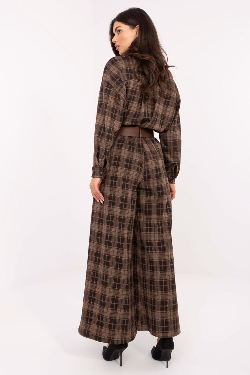 Italy Moda Brown High Waisted Trousers - view 3