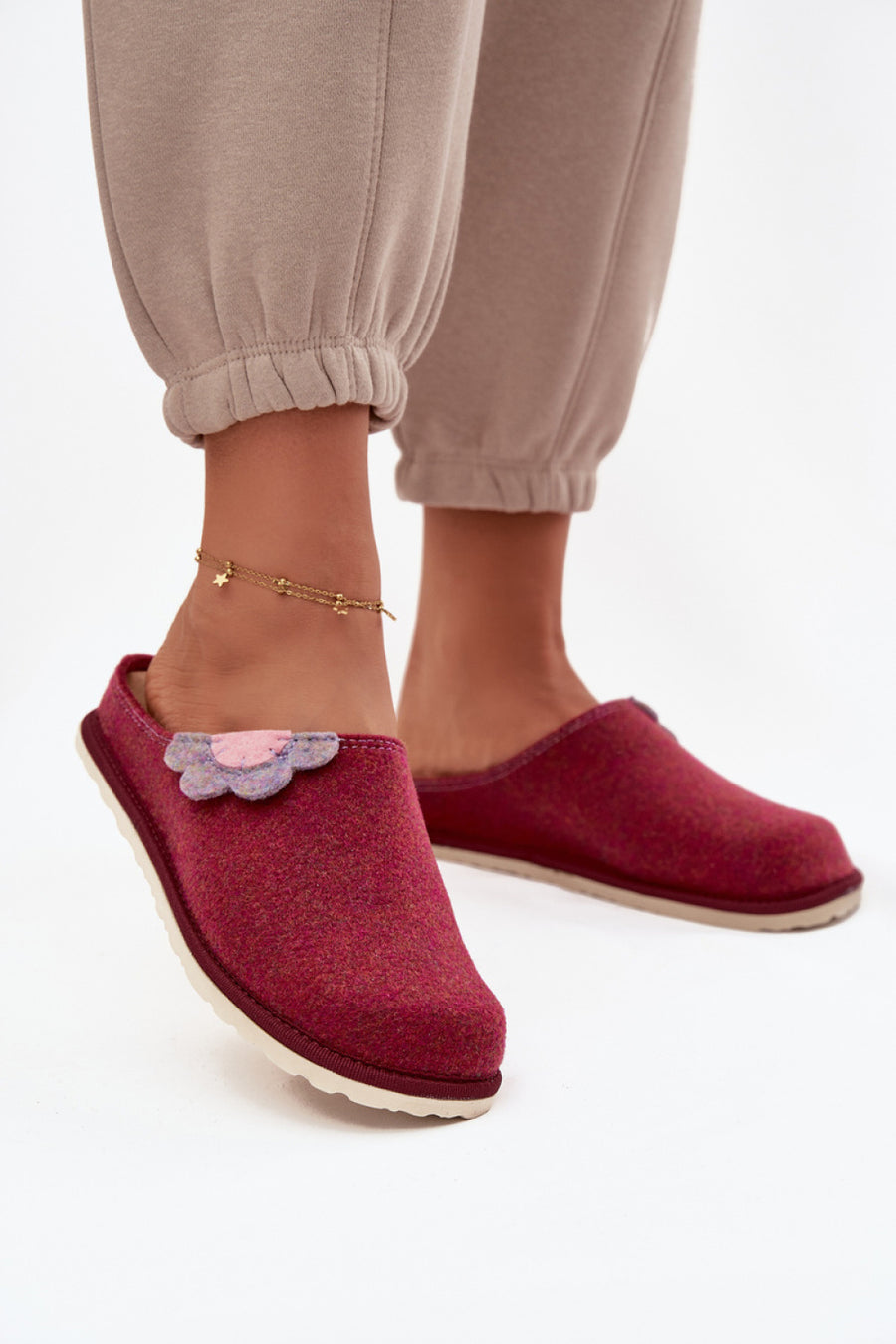 Step In Style Inblu Burgundy Leather Slippers