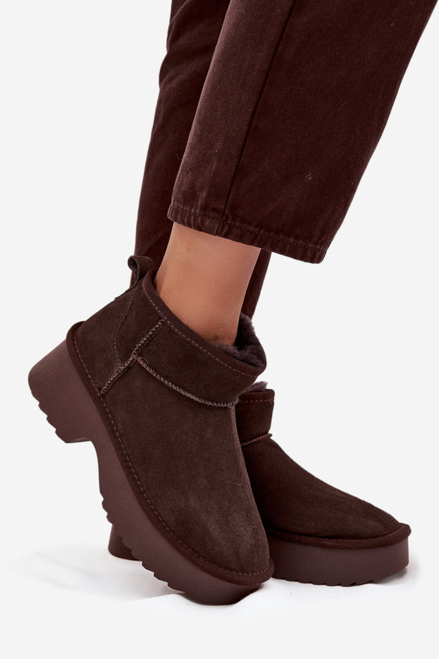 Step In Style Milora Chocolate Suede Platform Snow Boots